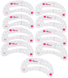 9Pcs Pro Herbruikbare Wenkbrauw Stencil Set Eye Brow Diy Tekening Gids Styling Shapin Snelle Wenkbrauw Make-Up Stencil Gereedschap