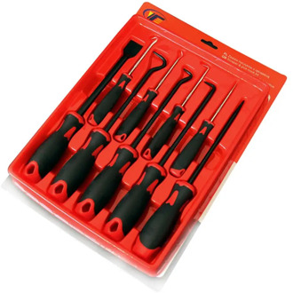 9Pcs Scraper Pick Hook Tool Set O Ring Gasket Puller Seal Remover Car Auto Repair Tool Chrome Vanadium Steel