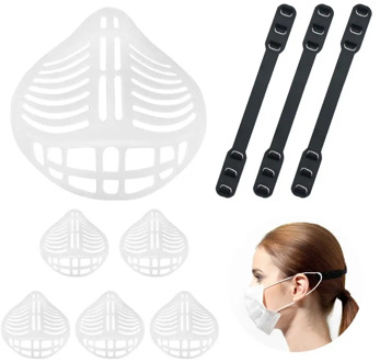 9Pcs/set 3D Face Mask Bracket & Mask Extender Strap Mask Inner Support Frame Lipstick Protection and Comfortable Wearing