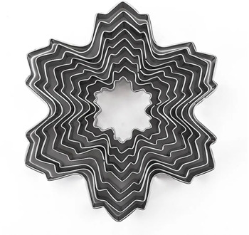 9pcs/set Christmas Snowflake Biscuit Mold Diy Baking Utensils Stainless Steel Snowflake Christmas Cake Mold