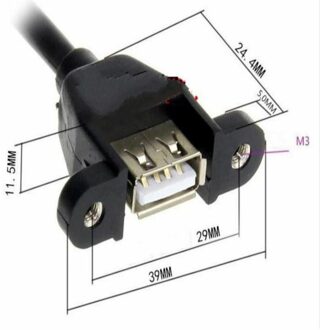 9Pin To Screw Mount Dual USB Type A Female Cable,50CM - small