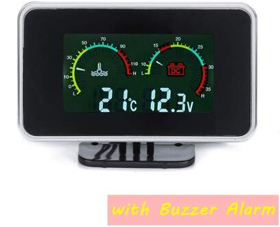 9V-36V 2 In1 Lcd Auto Digitale Gauge Voltage Druk Water Temp Meter Met Zoemer