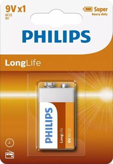 9V LongLife batterij Philips