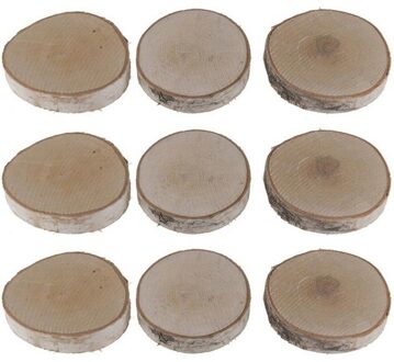 9x Houten decoratie schijfjes 8-11 cm