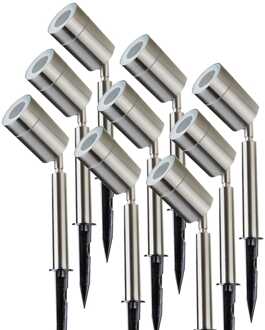 9x LED Prikspot Zilver GU10