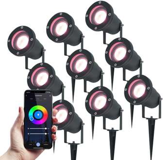 9x Lumi RGBWW WiFi+Bluetooth Zwart