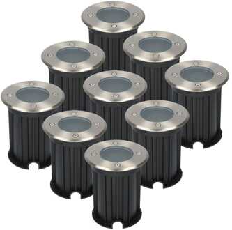 9x Maisy - LED Grondspots Zilver IP65 overrijdbaar