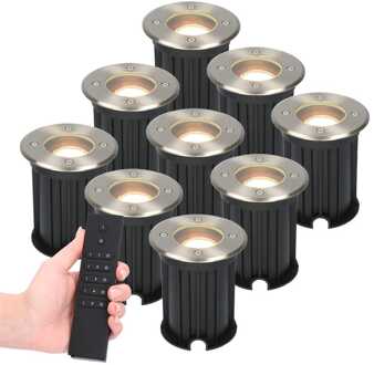 9x Maisy - LED Grondspots Zilver IP65 overrijdbaar