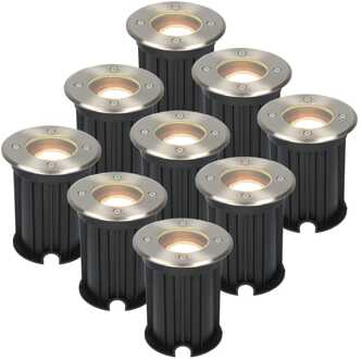 9x Maisy - LED Grondspots Zilver IP65 overrijdbaar
