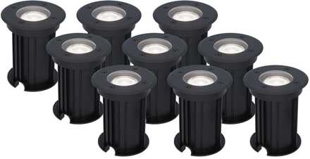 9x Maisy - LED Grondspots Zwart IP67 overrijdbaar