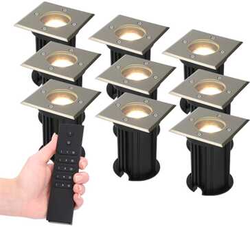 9x Ramsay - LED Grondspots Zilver IP67 overrijdbaar