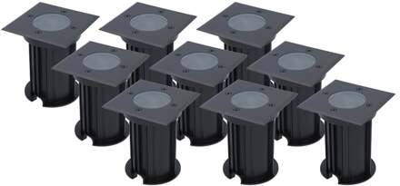 9x Ramsay - LED Grondspots Zwart IP67