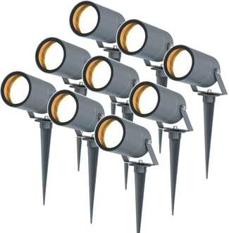 9x Spikey LED Prikspot Antraciet IP65 GU10