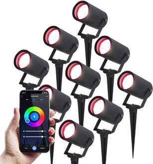 9x Spikey RGBWW WiFi+Bluetooth Zwart