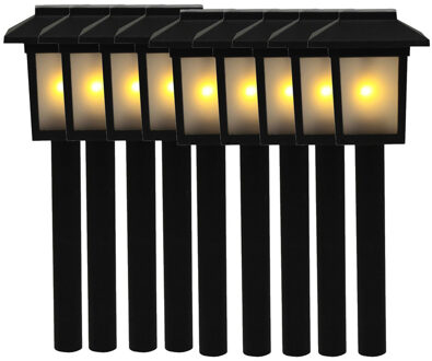 9x Tuinlamp fakkel / tuinverlichting met vlam effect 34,5 cm