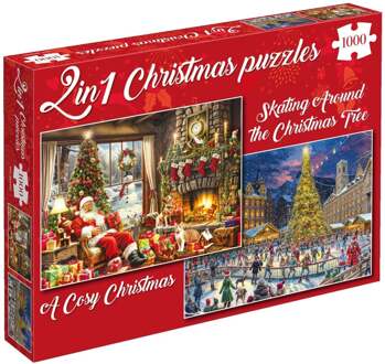 A Cosy Christmas & Skating Around the Christmas Tree Puzzel (2x1000 stukjes)