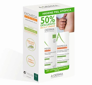 A-Derma Douchegel A-Derma Exomega Control Foaming Gel 2 x 500 ml