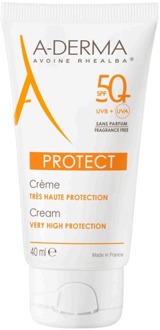 A-Derma Protect Crème SPF50+ Zonder Parfum 40ml