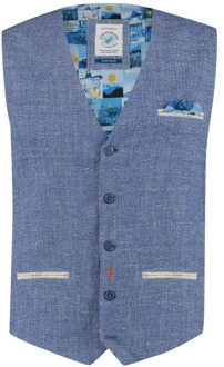 A FISH NAMED FRED Blauwe Gilet in Effendesign A fish named Fred , Blue , Heren - M