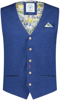 A FISH NAMED FRED Blauwe Gilet in Effendesign A fish named Fred , Blue , Heren - S