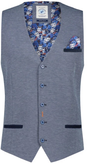 A FISH NAMED FRED Blauwe Gilet in Effendesign A fish named Fred , Blue , Heren - XL