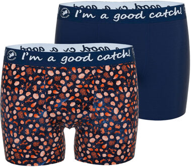 A FISH NAMED FRED Boxershorts 2-pack Lobsters Blauw - M