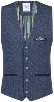 A FISH NAMED FRED Donkerblauw Wolblend Gilet - Maat 48 A fish named Fred , Blue , Heren - L