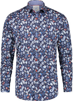 A FISH NAMED FRED Overhemd Mermaid Navy Red F Classics Blue Multicolour M Multicolor, Navy