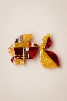 A Goldfish Named Silence broche Rood/Geel