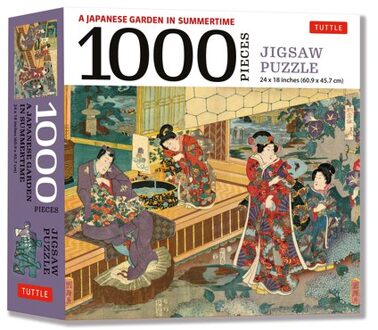 A Japanese Garden In Summertime - 1000 Piece Jigsaw Puzzle: A Scene From The Tale Of Genji, - Tuttle Studio