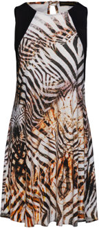 A-lijn jurk met dierenprint in zwart Veelkleurig - EU 36 / UK 8