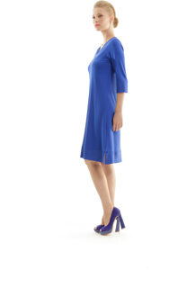 A-lijn V-hals jurk Blauw