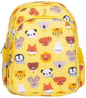A Little Lovely Company Noa Backpack animal friends schooltas kind Geel - H 32 x B 27 x D 19 cm