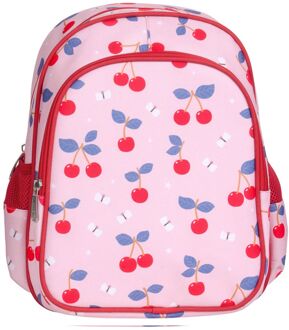 A Little Lovely Company Noa Backpack cherries schooltas kind Roze - H 32 x B 27 x D 19 cm