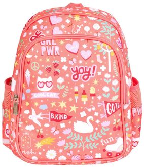 A Little Lovely Company Noa Backpack fun schooltas kind Oranje - H 32 x B 27 x D 19 cm