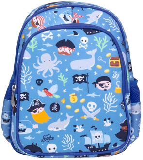 A Little Lovely Company Noa Backpack pirates schooltas kind Blauw - H 32 x B 27 x D 19 cm