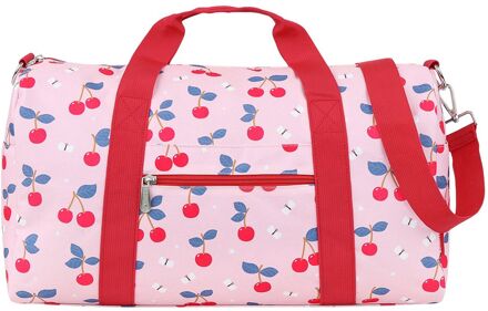 A Little Lovely Company Sam Weekendbag cherries handbagage Roze - H 25 x B 46 x D 22,5 cm