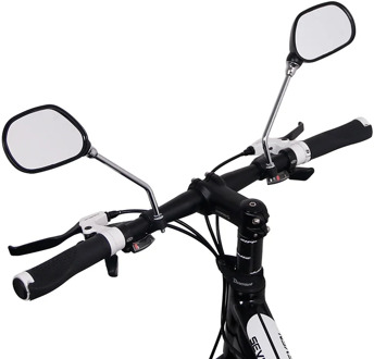 A Pair Bicycle Glass Mirror Rear View Mirrors Wide Range Back Sight Reflector Angle Adjustable Glass Mirrors Bike Mirror