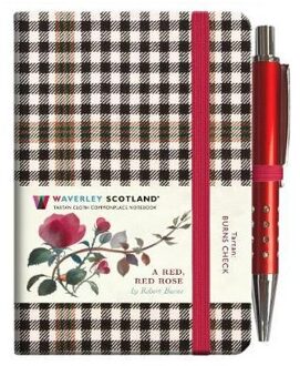 A Red, Red Rose Tartan Notebook (mini with pen) (Burns check tartan)