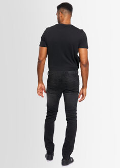 A. Salvarini Heren Jeans Slim Fit Stretch Denim 5-Pocket – Zwart Washed - 29W/30L