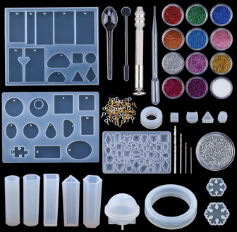 A SET Epoxy Resin Mold Kits Silicone Epoxy Mold Set Jewelry Casting Tools Earring findings for epoxy Jewelry Making Supplies DIY