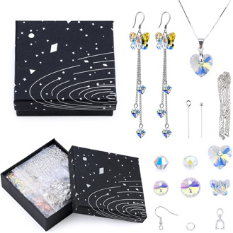 A Set Jewelry Making Kit Glass Beads Crystal Pendant Jewelry Making Tools Earring Necklace Findings DIY handmade Craft Supplies