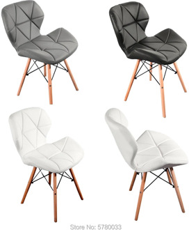 A set of 4 medieval dining chairs, high-quality PU chairs with metal feet, suitable for dining room (white/gray/black/brown)