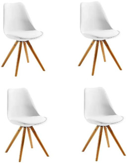 A set of 8 medieval style dining chairs with beech legs, suitable for dining room, kitchen, dining room (white / black / grey)