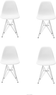 A set of four medieval dining chairs, high-quality plastic chairs with metal feet , suitable for kitchen dinning room