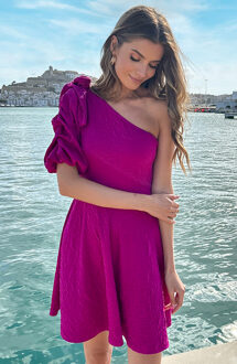 A Symmetric Rose Jurk Raspberry Roze