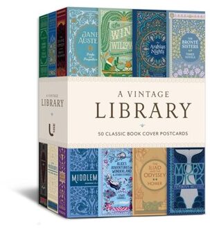 A Vintage Library: 50 Classic Book Cover Postcards - Classics Gift - Union Square & Co