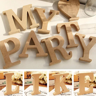 A-Z Wooden 26 Letter Wedding Decoration Thick Birthday Party Background Ornaments Wooden 26 Alphabet DIY Word Letters