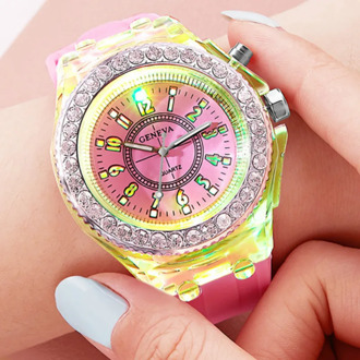 A0001 Fashionable Luminous LED Kids Watch Candy Color Silicone Watch with Lamp Students Children Watch