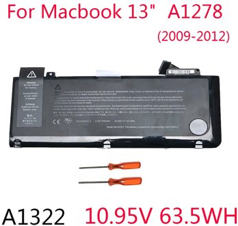 A1278 A1322 Batterij Voor Apple Macbook Pro 13 Inch Jaar MC374 MD313 MD101 MD314 MC724 MB990 MB991 MC700